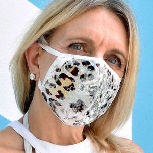 Tribal Metallic Leopard Face Mask